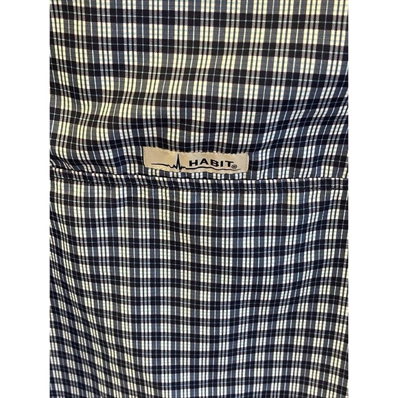 Habit Mens 2XL Blue Plaid Short Sleeve Vented Fishing Shirt Vented Back UPF 40 - Picture 3 of 9